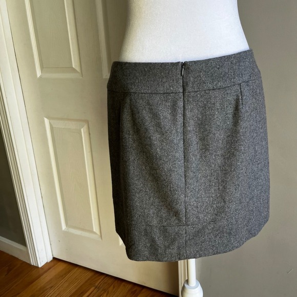 KENAR Mini Gray Wool Blend Mini Skirt Career Business Office Wear Classic - Picture 7 of 7